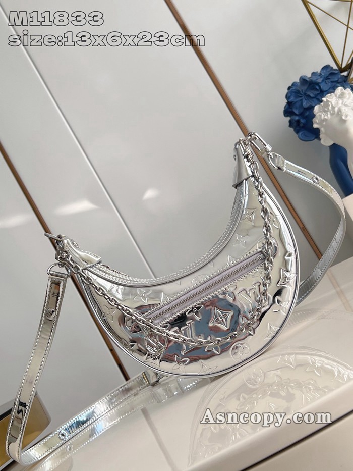 ルイヴィトンキャンバスループショルダーバッグ  M11833シルバー