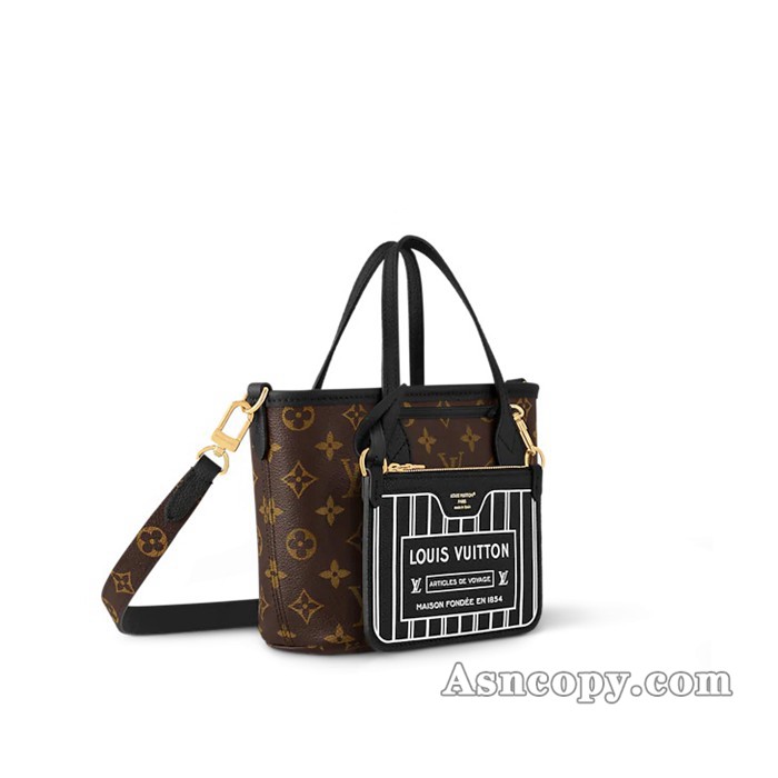 ルイヴィトングレインレザーネヴァーフル･インサイドアウト BBショルダーバッグ  M12099ブラック