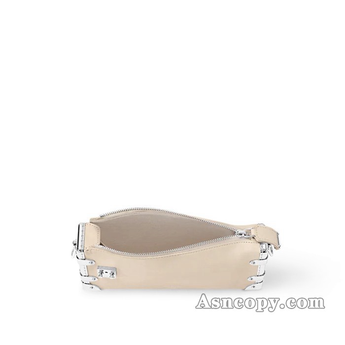 ルイヴィトンカーフレザースリム トランクショルダーバッグ  M12560ヴァニーユ