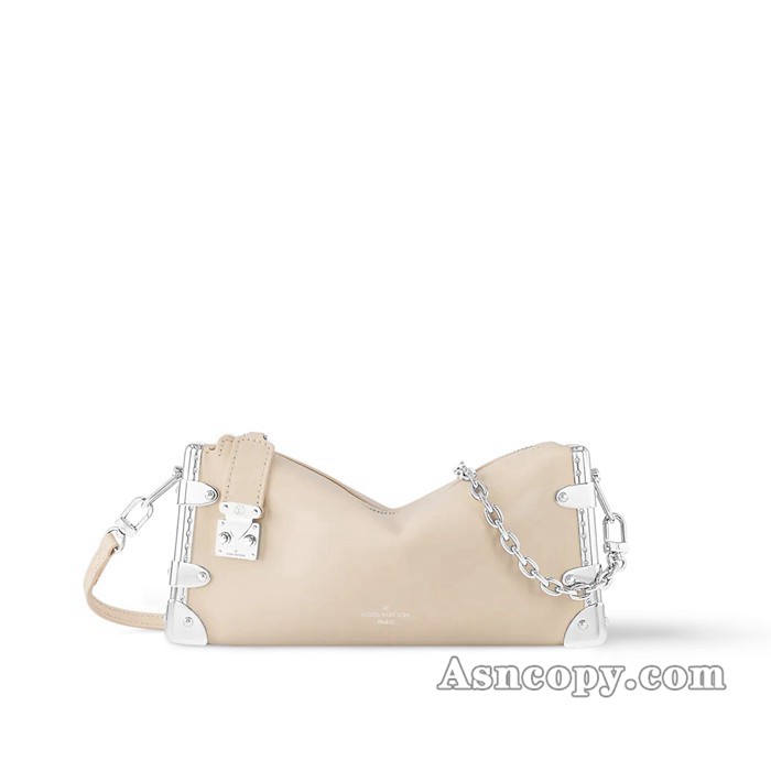 ルイヴィトンカーフレザースリム トランクショルダーバッグ  M12560ヴァニーユ