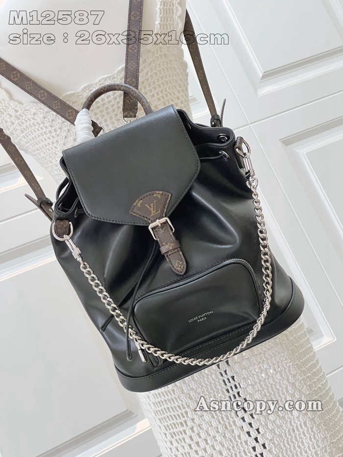 ルイヴィトンラムレザーモンスリ バイブ PMリュックサック  M12587ブラック