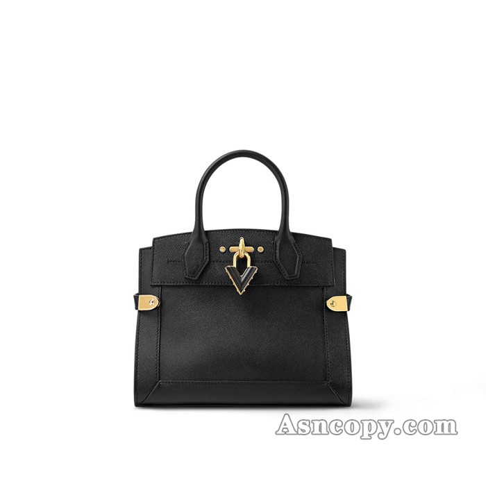 ルイヴィトンカーフレザースティーマーPM ノワールトートバッグ  M21273