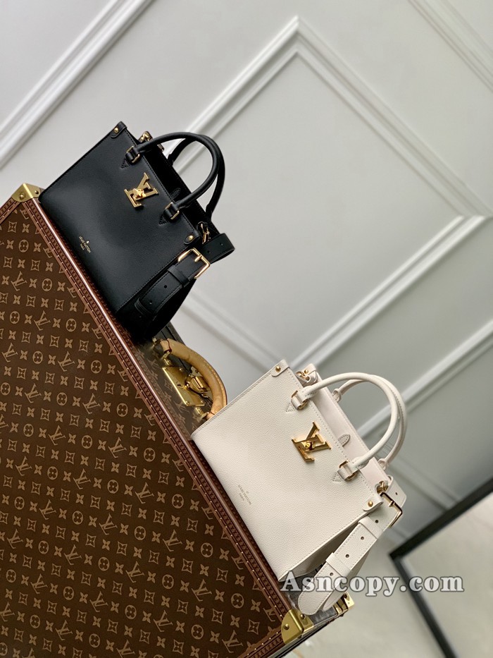 ルイヴィトングレインカーフレザーロック＆ゴートートバッグ  M22311ノワール