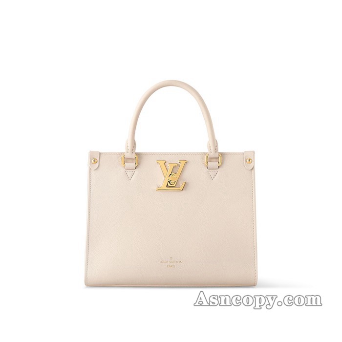 ルイヴィトングレインカーフレザーロック＆ゴートートバッグ  M23637クオーツ