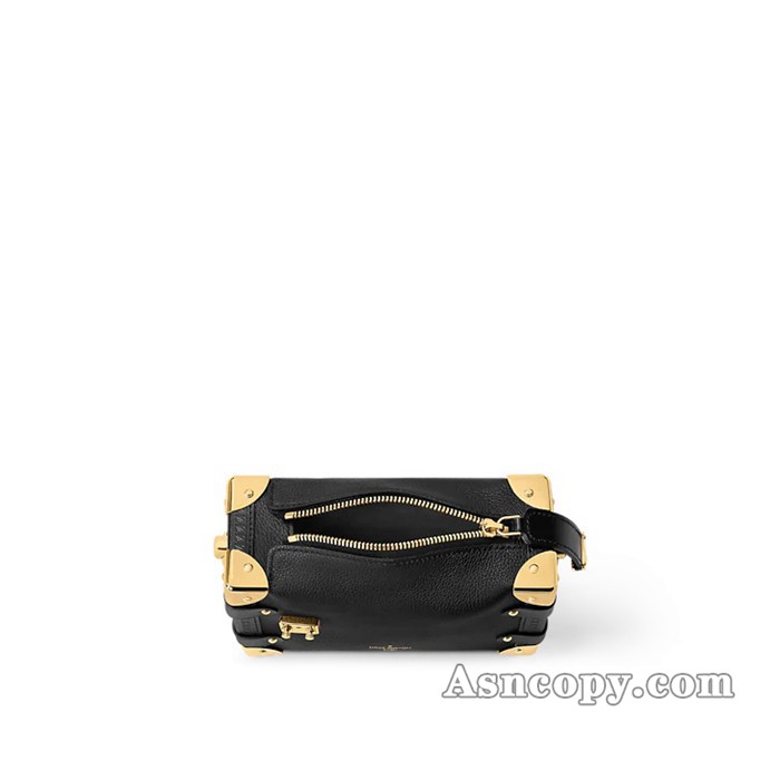 ルイヴィトングレインカーフレザーサイドトランク PMショルダーバッグ  M23817ブラック