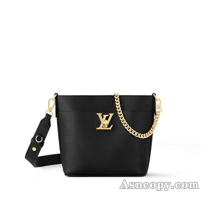 ルイヴィトングレインカーフレザーロック & ウォークショルダーバッグ  M24006ブラック