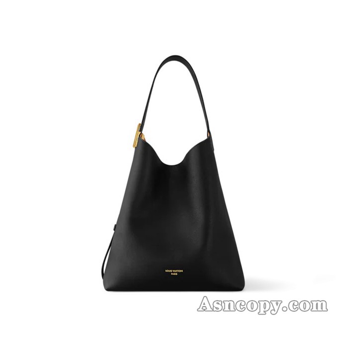 ルイヴィトングレインカーフレザーロウキー･ホーボー MMショルダーバッグ  M24856ブラック