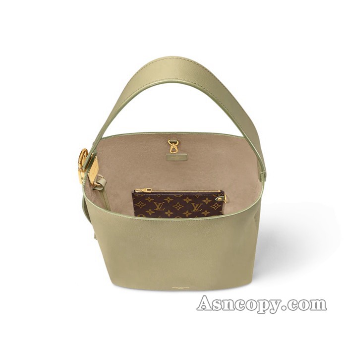 ルイヴィトングレインカーフレザーロウキー･ホーボー MMショルダーバッグ  M24988クレイ グリーン