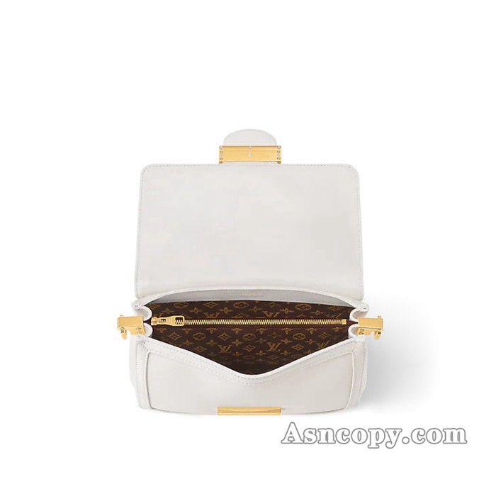 ルイヴィトンカーフレザードーフィーヌ･ソフト MMショルダーバッグ  M25050ホワイト