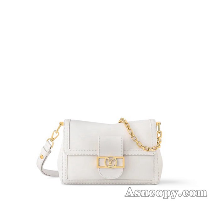 ルイヴィトンカーフレザードーフィーヌ･ソフト MMショルダーバッグ  M25050ホワイト
