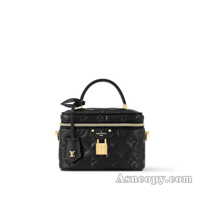 ルイヴィトンラムレザーヴァニティ クッサン PMショルダーバッグ  M25123ブラック