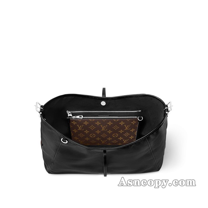ルイヴィトンラムレザーキャリーオール･バイブ MMトートバッグ  M25143ブラック