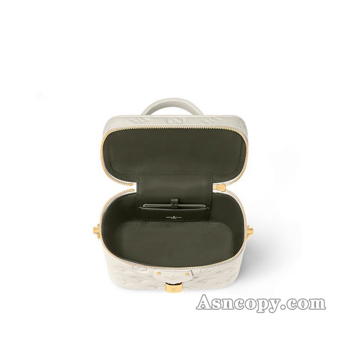 ルイヴィトンラムレザーヴァニティ クッサン PMショルダーバッグ M25219クレーム