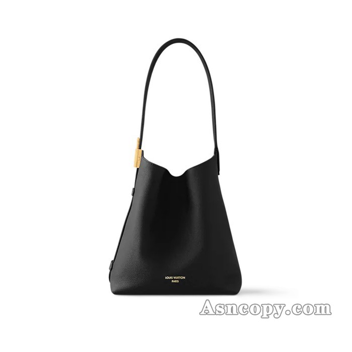 ルイヴィトンカーフレザーロウキー･ホーボー PMショルダーバッグ  M25352ブラック