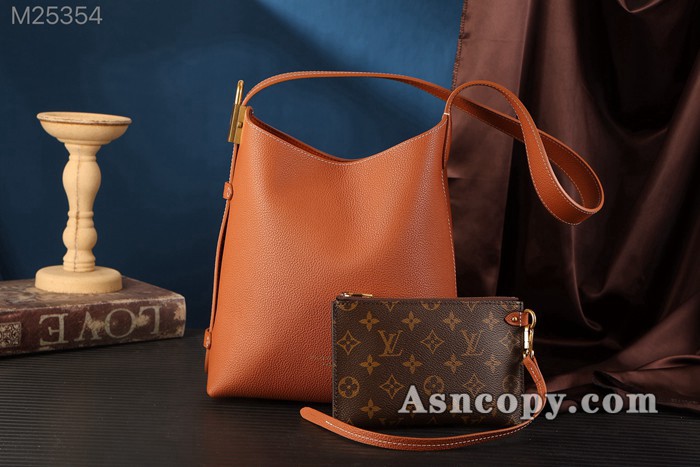 ルイヴィトンカーフレザーロウキー･ホーボー PMショルダーバッグ  M25354コニャック