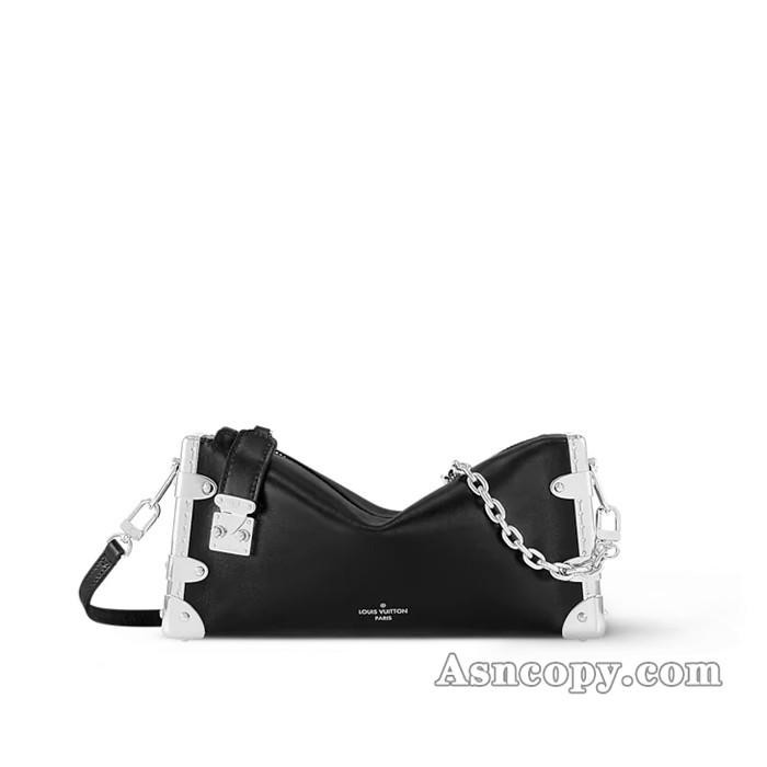 ルイヴィトンカーフレザースリム トランクショルダーバッグ  M25445ノワール