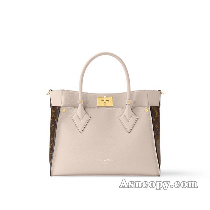 ルイヴィトンカーフレザーオンマイサイド MMトートバッグ  M58485