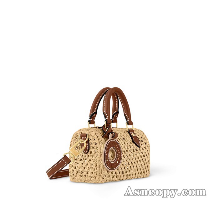 ルイヴィトンラフィア(ヤシ)ナノ・スピーディショルダーバッグ M83525ナチュラル / タン