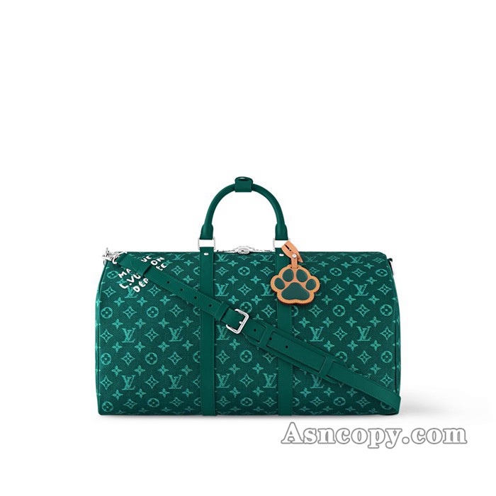 ルイヴィトンモノグラム･ヘリテージ キーポル･バンドリエール 50トラベルバッグ  M12687グリーン